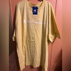 Champion Light Yellow Short Sleeve shirt 4xlt big & tall top men’s  Tee